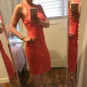 Coral bodycon dress